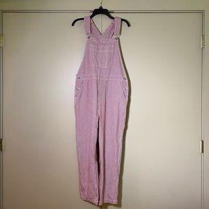 Women’s Christina red and white houndstooth overalls, size large, by Brixton